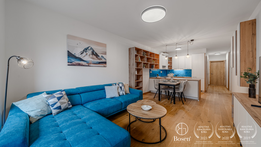 BOSEN | Prenájom kompletne zariadený 3 izbový byt s garážovým státím, 81,93 m2, ZWIRN, Bratislava -  m.č. Ružinov