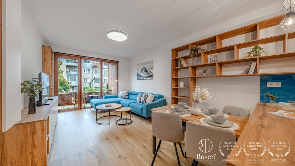 BOSEN | Prenájom kompletne zariadený 3 izbový byt s garážovým státím, 81,93 m2, ZWIRN, Bratislava -  m.č. Ružinov