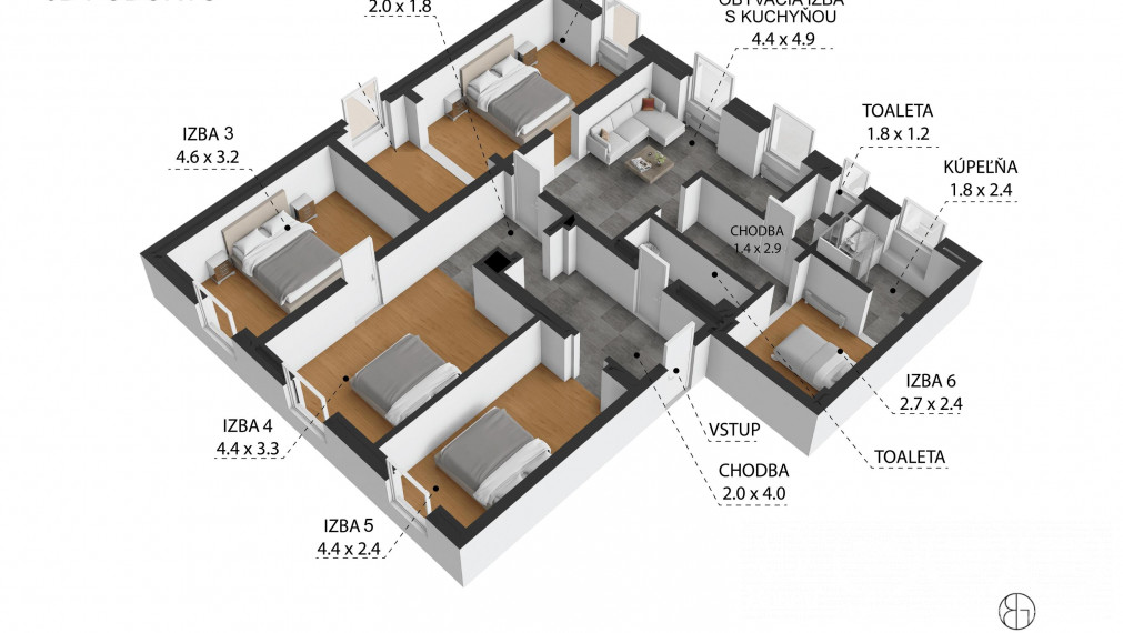 BOSEN | Veľkoplošný 4 izbový byt v obci Dobermannsdorf v Rakúsku, so záhradou a garážou