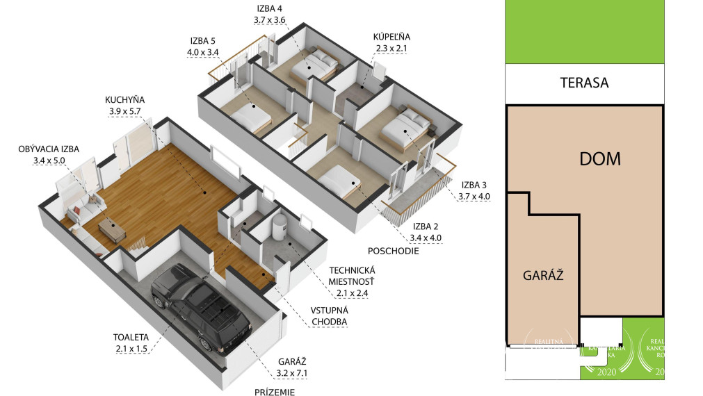 REZERVOVANÉ!!! BOSEN | Na predaj novostavba 5 izbového rodinného domu s garážou