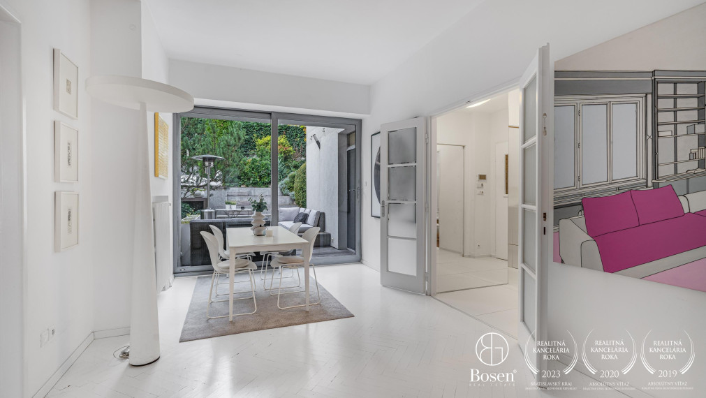 BOSEN | Unikátny veľkometrážny byt s vlastným bazénom, záhradou a príbehom pod Slavínom, Ulica Vlčkova, Bratislava, 171 m2