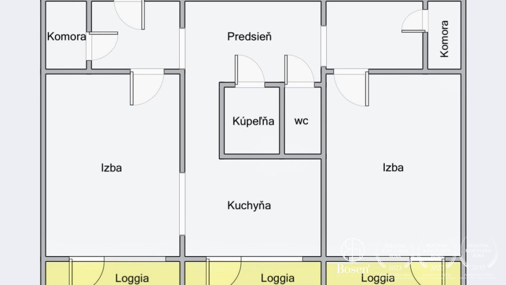 BOSEN | Výnimočný 2 izbový byt s 3x loggiou, 79m2.