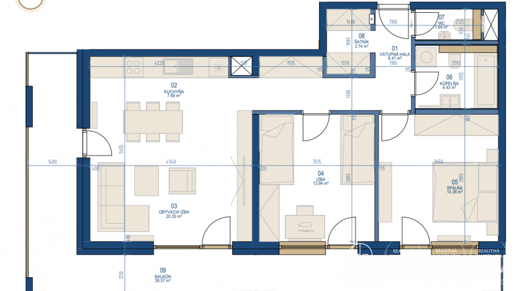 PREDANÉ: BOSEN | 3kk byt v novostavbe Urban Residence, 100 m2, Nové Mesto