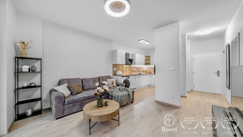 REZERVOVANÉ - BOSEN | Moderný 2-izbový byt s predzáhradkou a pivnicou, Bajkalská, BA