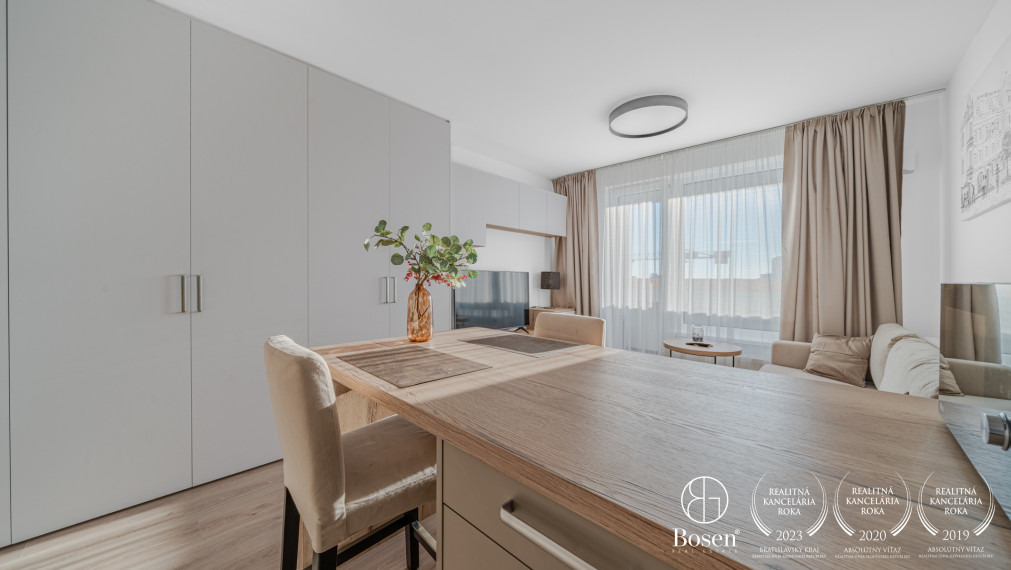 REZERVOVANÉ - BOSEN | 1 izbový byt v novostavbe, lodgia, parkovanie, Košická, Bratislava - Ružinov