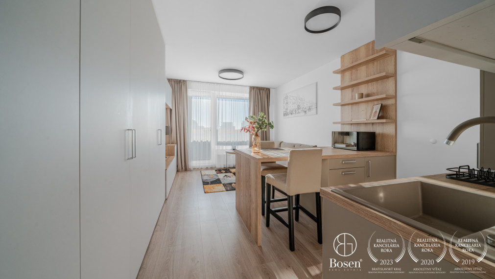 REZERVOVANÉ - BOSEN | 1 izbový byt v novostavbe, lodgia, parkovanie, Košická, Bratislava - Ružinov