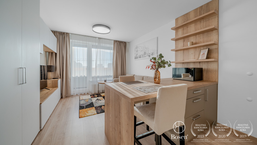 REZERVOVANÉ - BOSEN | 1 izbový byt v novostavbe, lodgia, parkovanie, Košická, Bratislava - Ružinov