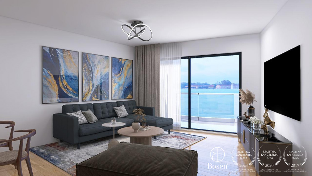 BOSEN  I BLUEWAVE 2 izbový byt v prírodnej rezervácii jazera Sĺňava a rieky Váh, Piešťany 96.48 m2