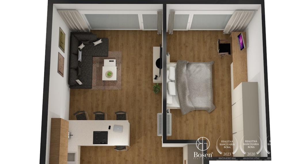 BOSEN | Dizajnový 2 izbový byt na Ľadovej ulici, s krásnou terasou