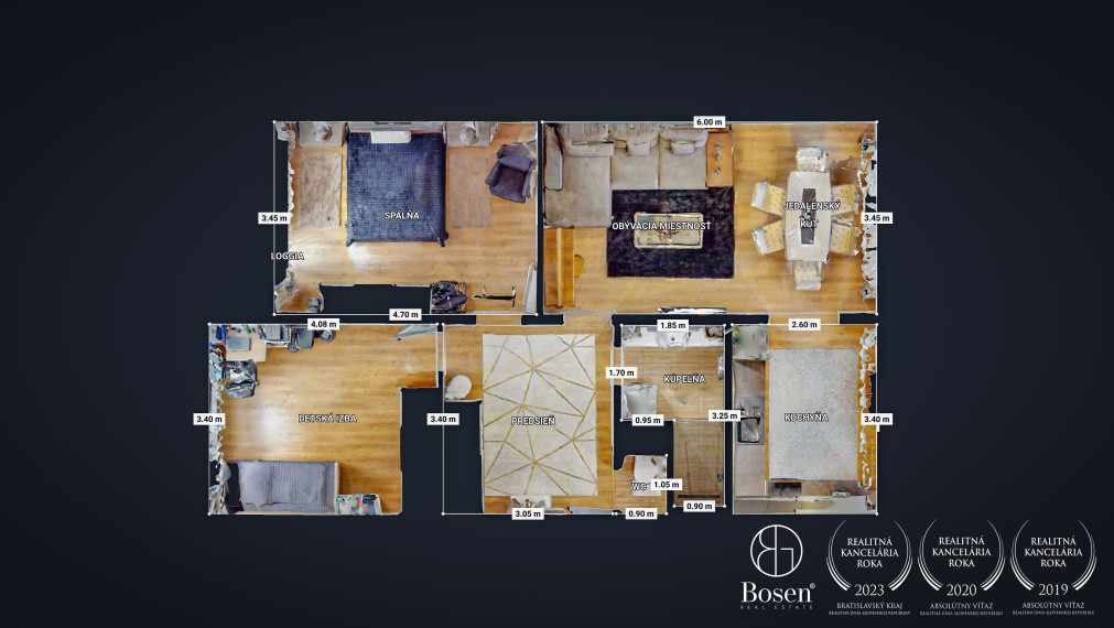 BOSEN ǀ Zariadený 3-izbový byt v centre mesta Lučenec, Partizánska, 79m2