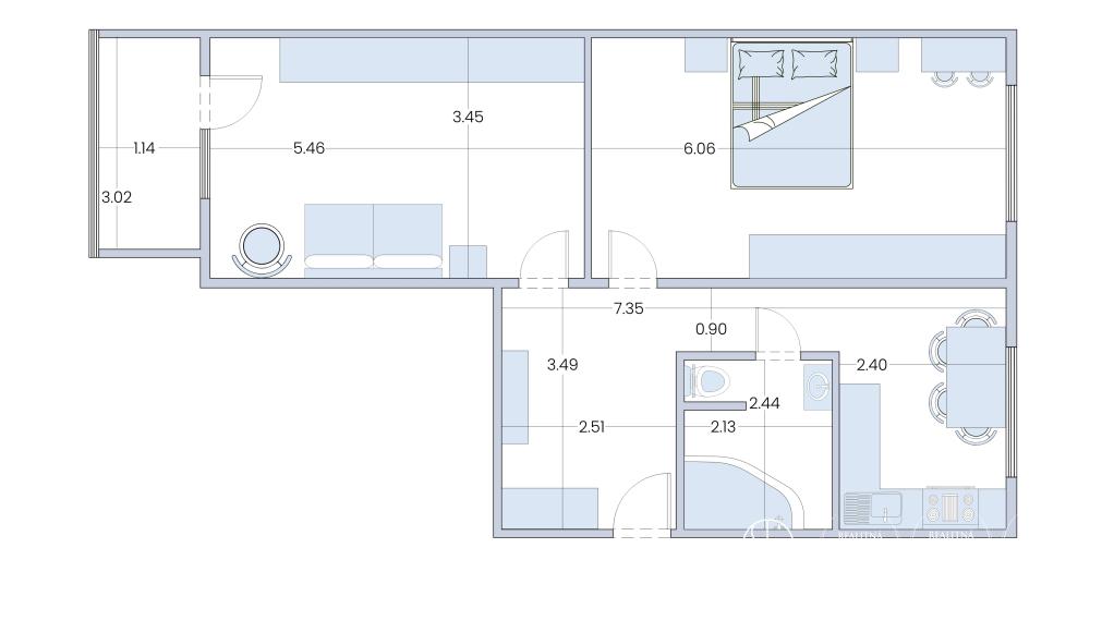 REZERVOVANÉ! BOSEN|2 izbový byt v centre s možnosťou prerobiť na 3 izbový, Záhorácka ul., Malacky