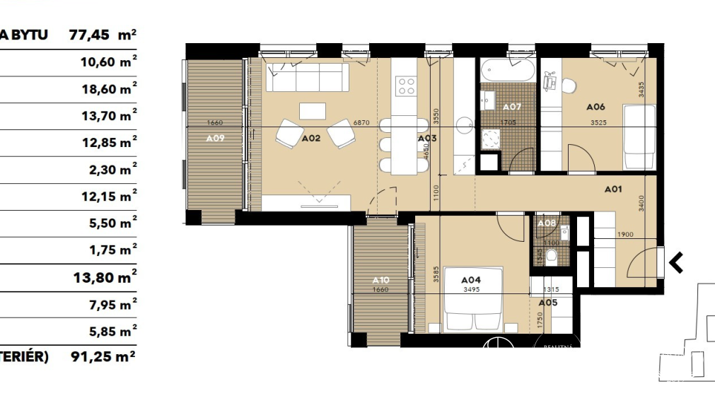 BOSEN I  3 izb. byt s parkovaním v novstavbe Pri Mýte