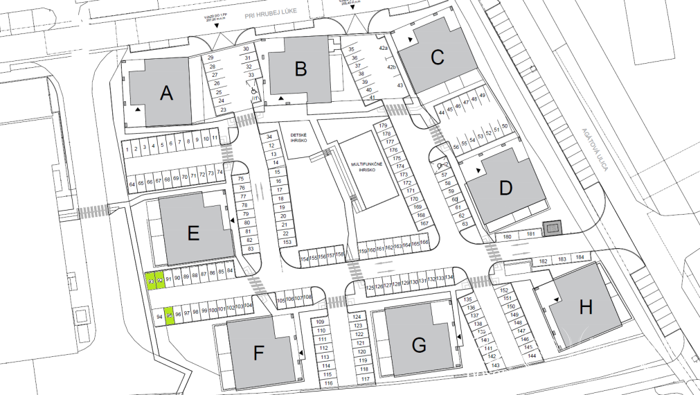 BOSEN | 3x vonkajšie parkovacie státie v mestkej časti Bratislava - Dúbravka, projekt Dúbravy