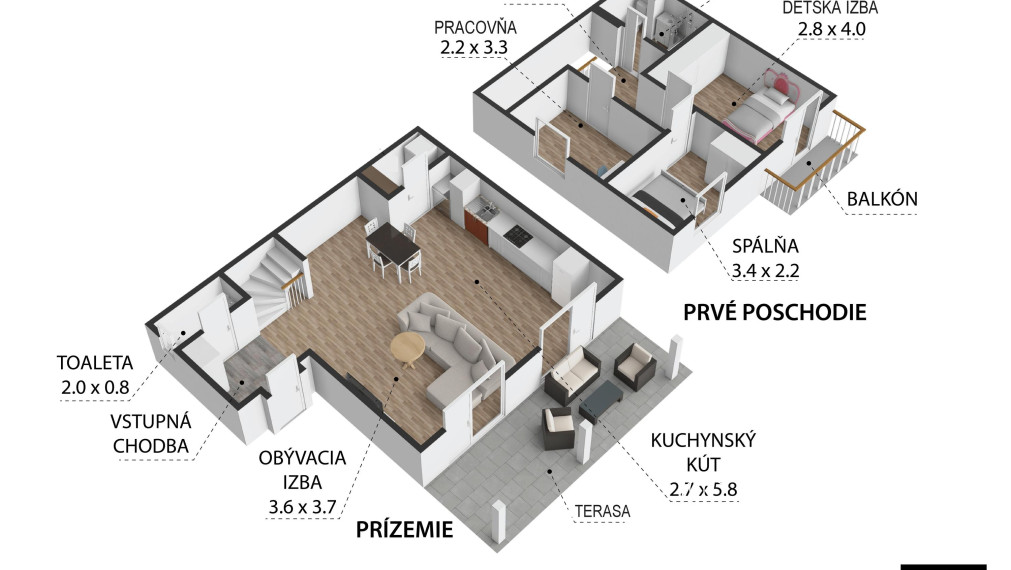 BOSEN | 4 izbový dom v dvojdome so záhradou