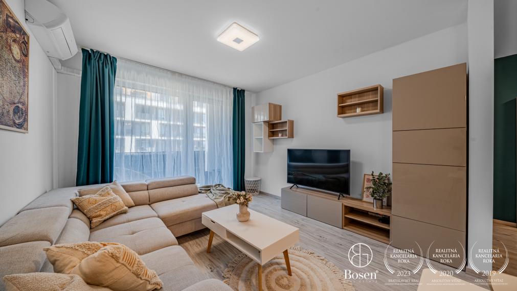 BOSEN | Zariadený 2-izbový klimatizovaný byt s loggiou v novostavbe Slnečnice – Zuzany Chalupovej, 58 m²
