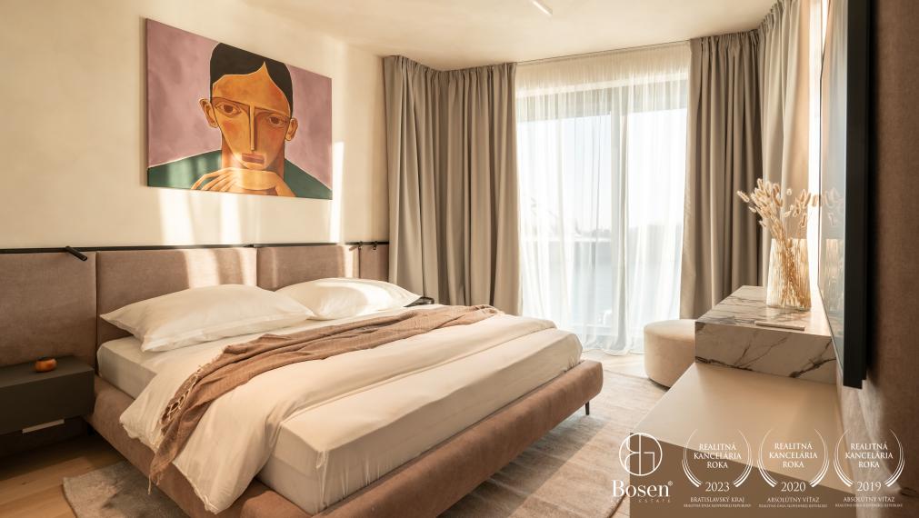 Bosen | Dizajnovo riešený 3-izbový byt s loggiou a výhľadom na Dunaj – Eurovea Riverside, 102,98m²