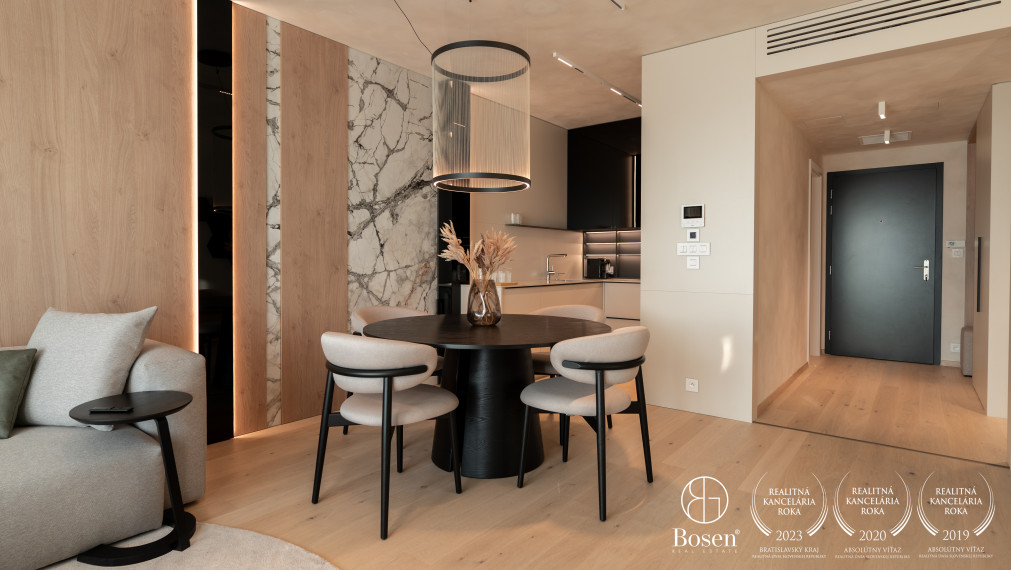 Bosen | Dizajnovo riešený 3-izbový byt s loggiou a výhľadom na Dunaj – Eurovea Riverside, 102,98m²