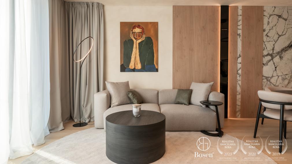 Bosen | Dizajnovo riešený 3-izbový byt s loggiou a výhľadom na Dunaj – Eurovea Riverside, 102,98m²