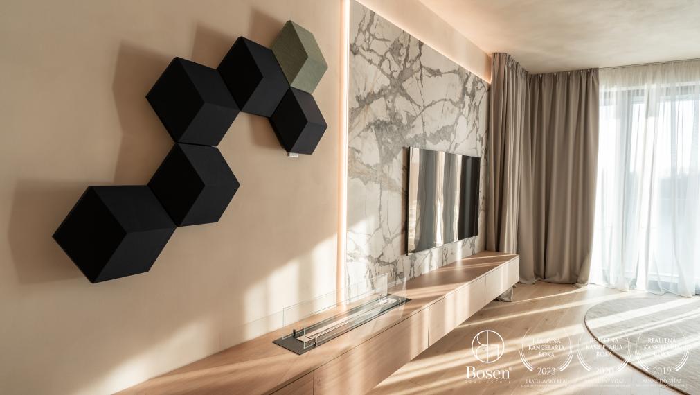 Bosen | Dizajnovo riešený 3-izbový byt s loggiou a výhľadom na Dunaj – Eurovea Riverside, 102,98m²