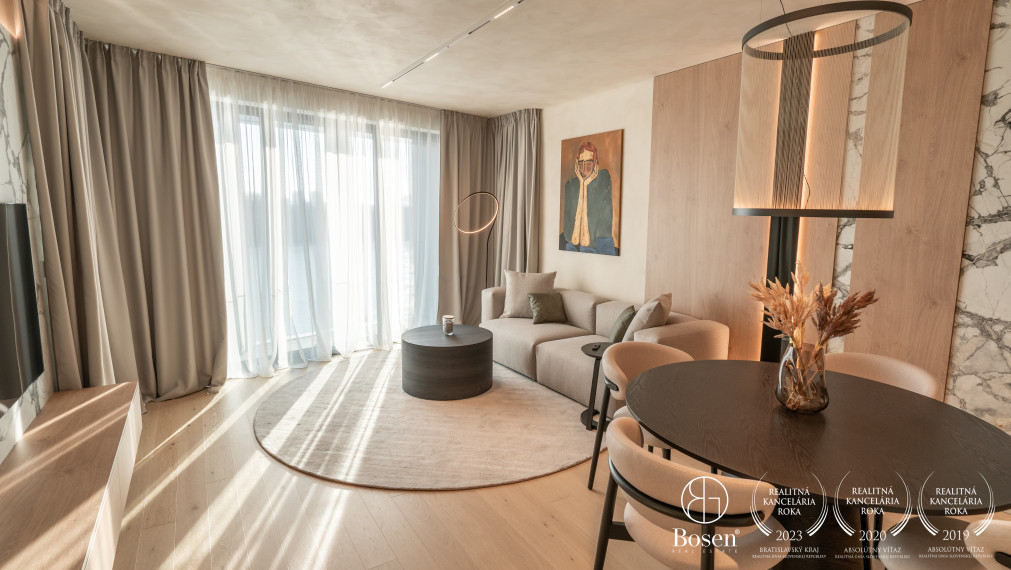 Bosen | Dizajnovo riešený 3-izbový byt s loggiou a výhľadom na Dunaj – Eurovea Riverside, 102,98m²