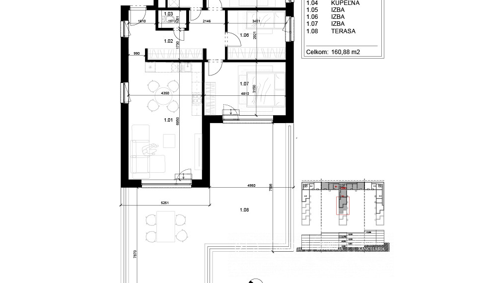 BOSEN | Priestranný 4 izbový byt s veľkou terasou a výhľadom na Devínsku Kobylu, Devínska Nová Ves, 160.88 m2