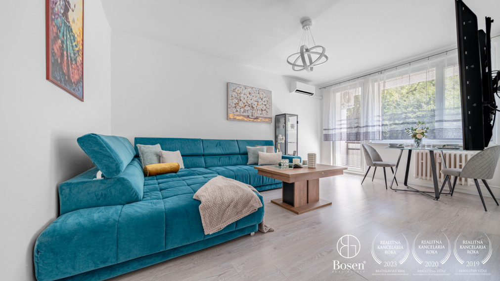 PREDANÉ - BOSEN | Vkusný 3-izbový byt s loggiou po rekonštrukcii, Karloveská ulica - BA, 70 m2