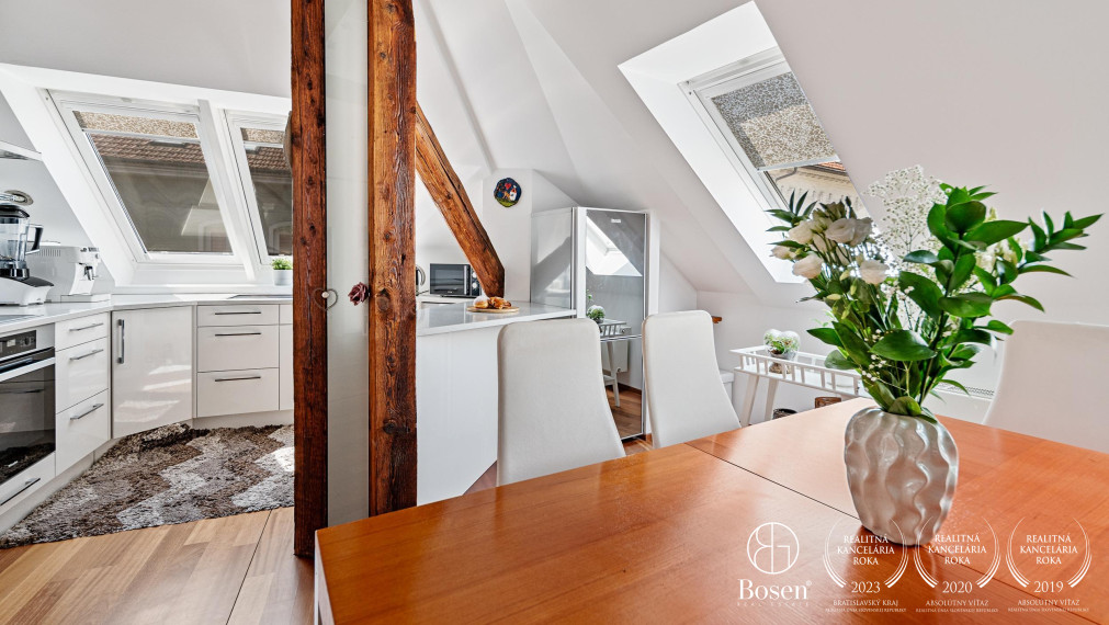 BOSEN| 3 izbový podkrovný byt vhodný na ateliér, Čajkovského ul., Staré mesto, Bratislava 1
