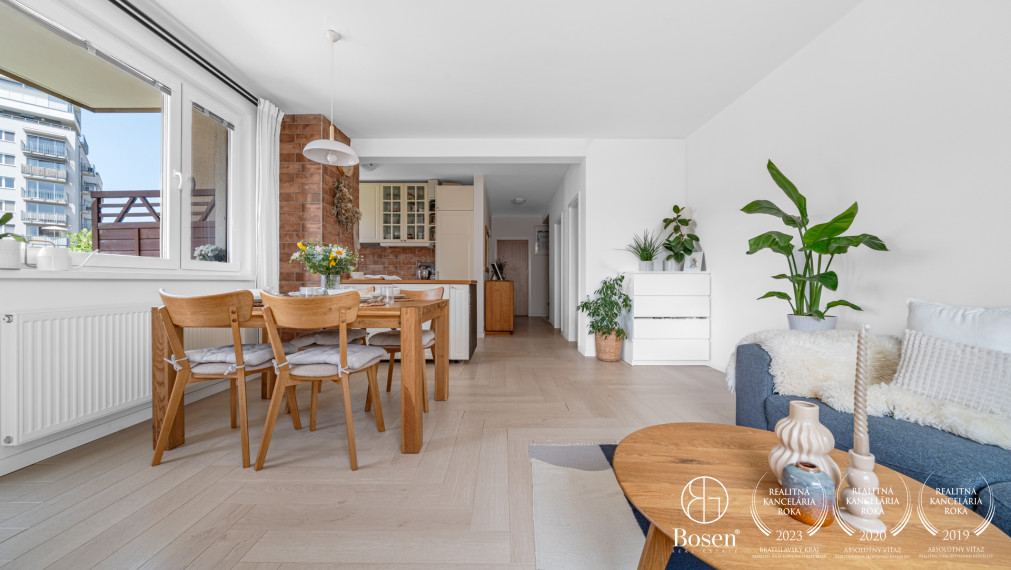 PREDANÉ - BOSEN | Harmonický 3-IZBOVÝ byt s priestranným balkónom, Projekt RINZLE – KADNÁROVÁ, BA - Rača, 76 m2