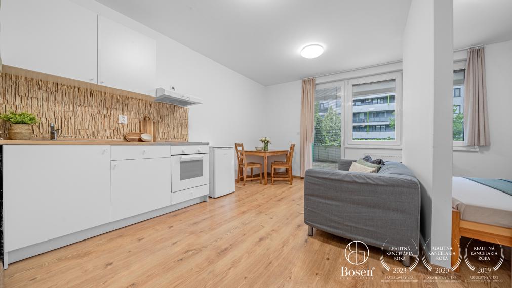 Bosen | Útulný a kompletne zariadený 1-izbový byt s terasou v projekte Arboria - Trnava