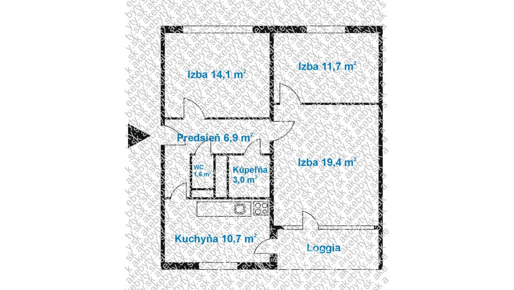 BOSEN | 3 izbový byt s veľkou loggiou v pôvodnom stave