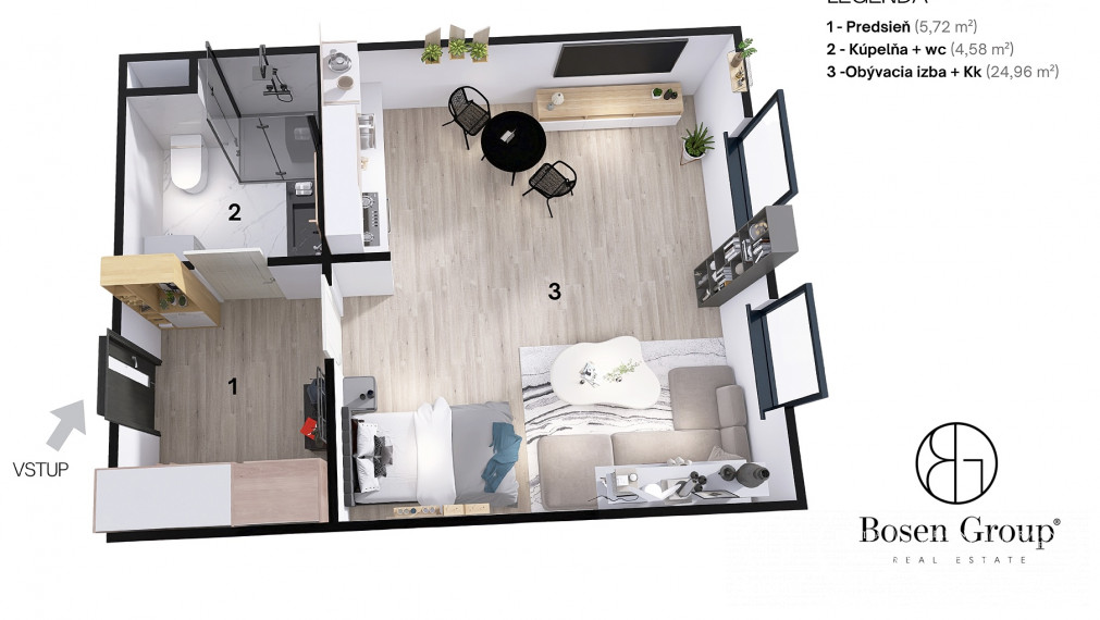 Bosen | Rezervované, 1 izbový byt v centre, Lučenec.