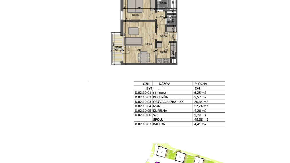 BOSEN | Nezariadený 2 izbový byt - Staré Grunty - Cubicon Gardens II , Bratislava