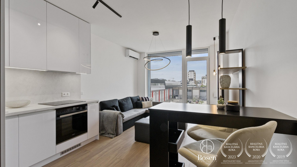 REZERVOVANÉ - BOSEN | Prenájom nový 1,5 izbový byt v Olivia Residence, Rožňavská, BA