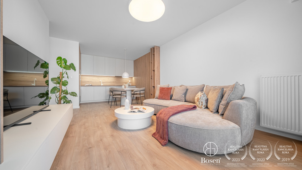 Bosen | Svetlý 2-izbový byt s dvoma garážovými státiami a loggiou v projekte Livana, Záhorská Bystrica