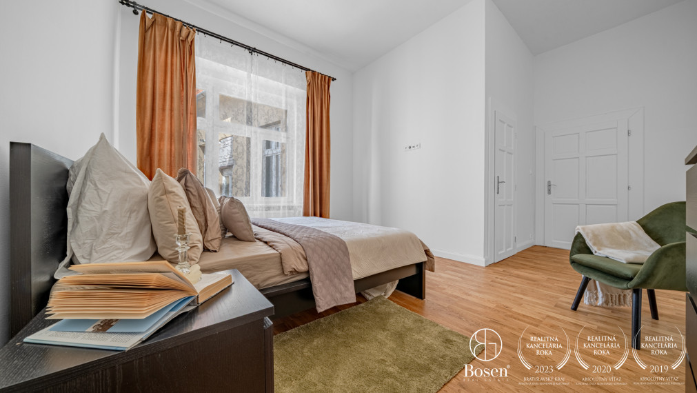 BOSEN | Nadštandardný 3 izbový byt s vysokými stropmi, Staré Mesto, Palisády - Štefánikova, 116 m2