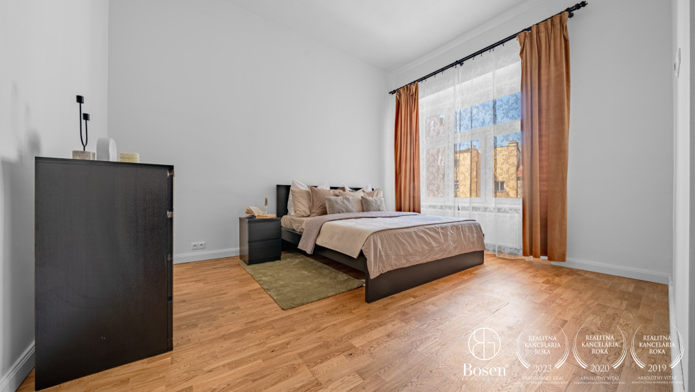 BOSEN | Nadštandardný 3 izbový byt s vysokými stropmi, Staré Mesto, Palisády - Štefánikova, 116 m2