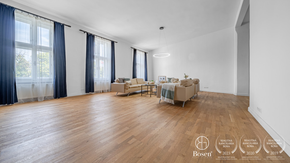BOSEN | Nadštandardný 3 izbový byt s vysokými stropmi, Staré Mesto, Palisády - Štefánikova, 116 m2