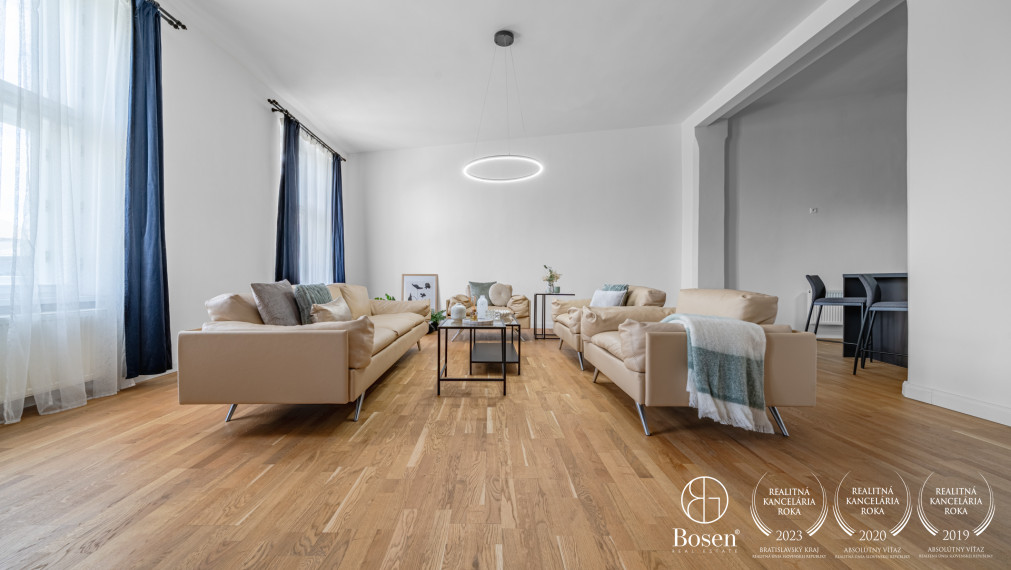 BOSEN | Nadštandardný 3 izbový byt s vysokými stropmi, Staré Mesto, Palisády - Štefánikova, 116 m2