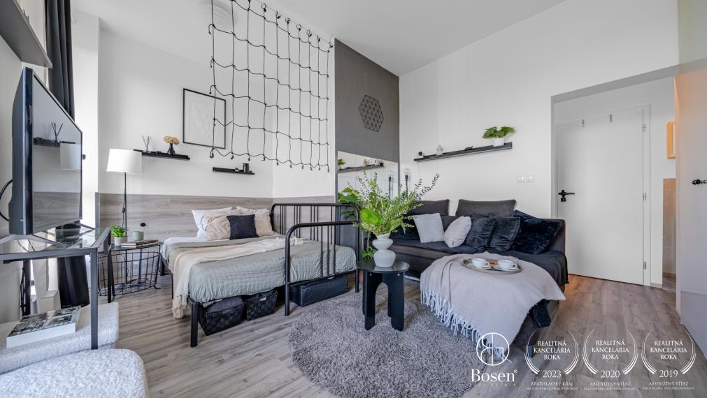 BOSEN | PREDANÉ | Moderný, zeleňou obklopený 1 izbový byt, Ružinov.