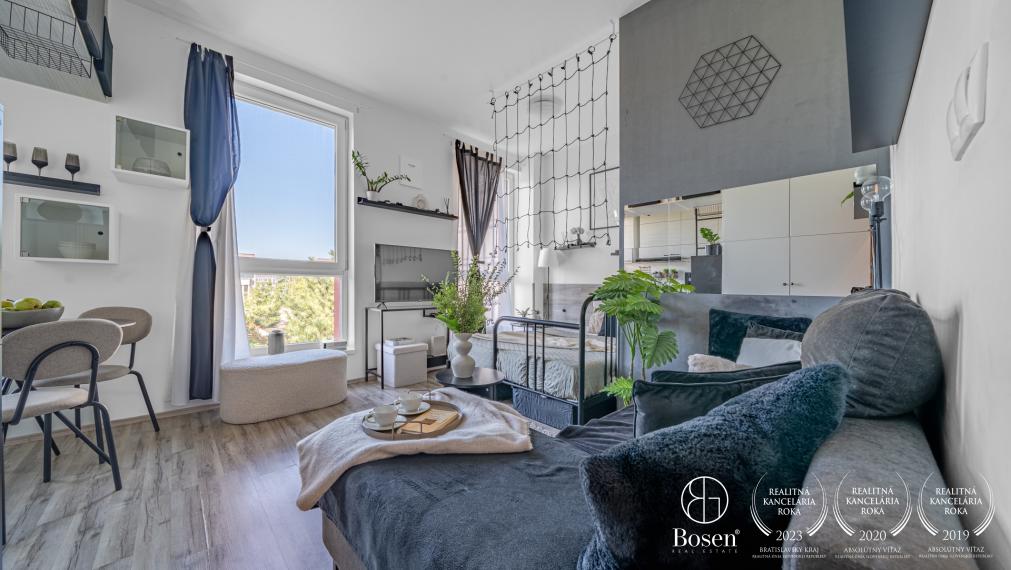 BOSEN | PREDANÉ | Moderný, zeleňou obklopený 1 izbový byt, Ružinov.