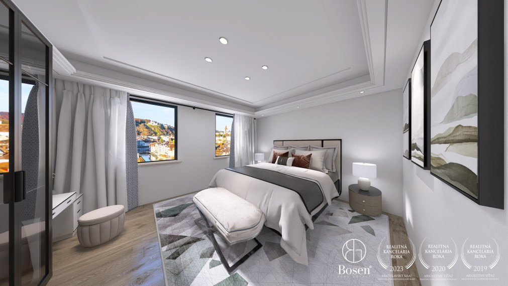 BOSEN | REZERVOVANE Priestranný 3-izbový mezanín s loggiou a garážovým státím v Ružinove, Seberíniho ulica