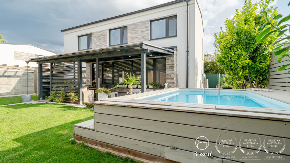 PREDANÉ - BOSEN | Moderný 4-izbový dom, bazén, 2x parkovanie, pozemok 300 m², Dunajská Lužná