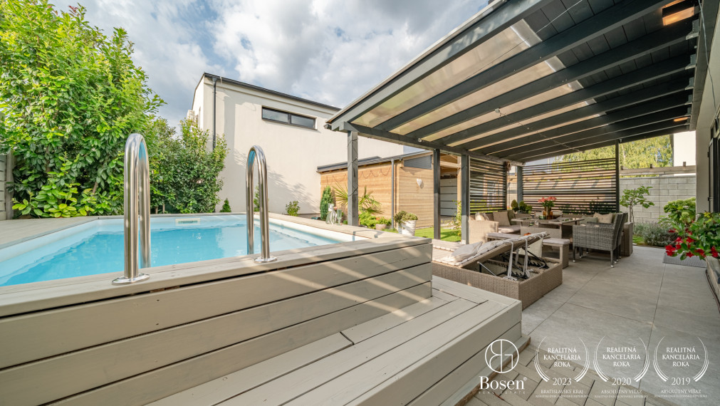 PREDANÉ - BOSEN | Moderný 4-izbový dom, bazén, 2x parkovanie, pozemok 300 m², Dunajská Lužná