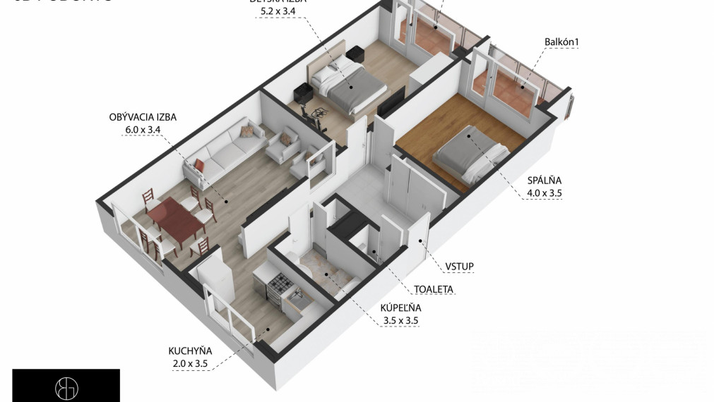 BOSEN | 3 izbový zrekonštruovaný byt Malacky, sídlisko JUH