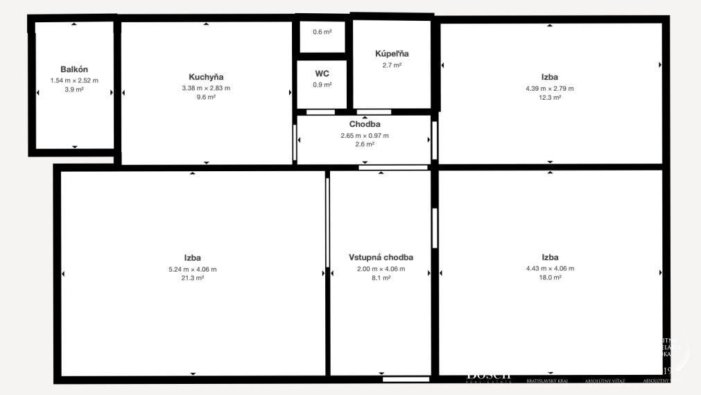 BOSEN | Zrekonštruovaný a zariadený 3 izbový byt, 79m2