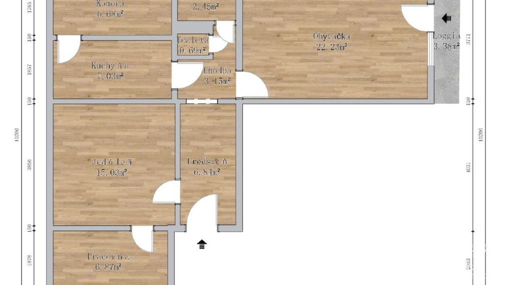 BOSEN | Pôvodný stav 4 izb byt s logiou Ružinov, 74 m2