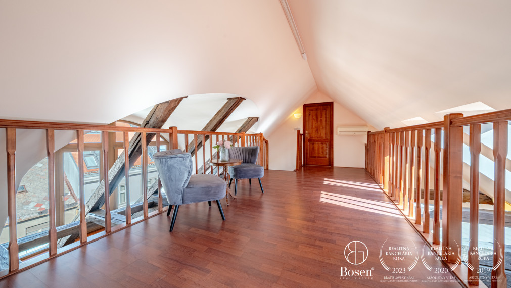 BOSEN | 5-room attic apartment with an exceptional atmosphere in the Esterházy Palace, Panská Street, Bratislava, 228 m²