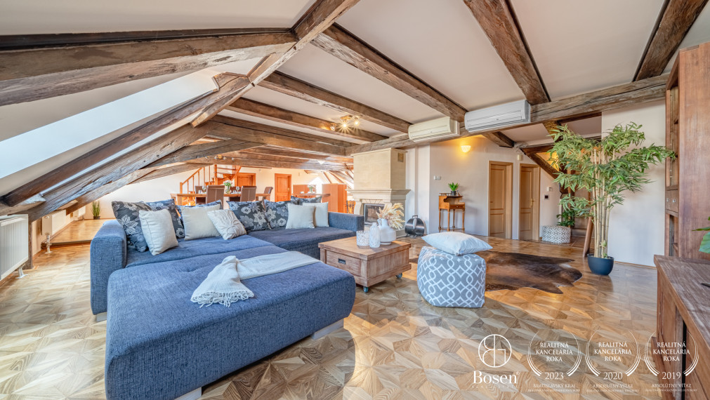 BOSEN | 5-room attic apartment with an exceptional atmosphere in the Esterházy Palace, Panská Street, Bratislava, 228 m²