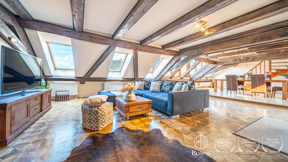 BOSEN | 5-room attic apartment with an exceptional atmosphere in the Esterházy Palace, Panská Street, Bratislava, 228 m²