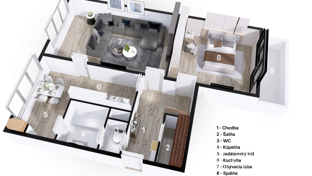 BOSEN | 2 izbový byt s loggiou v centre Fiľakova, 65m2